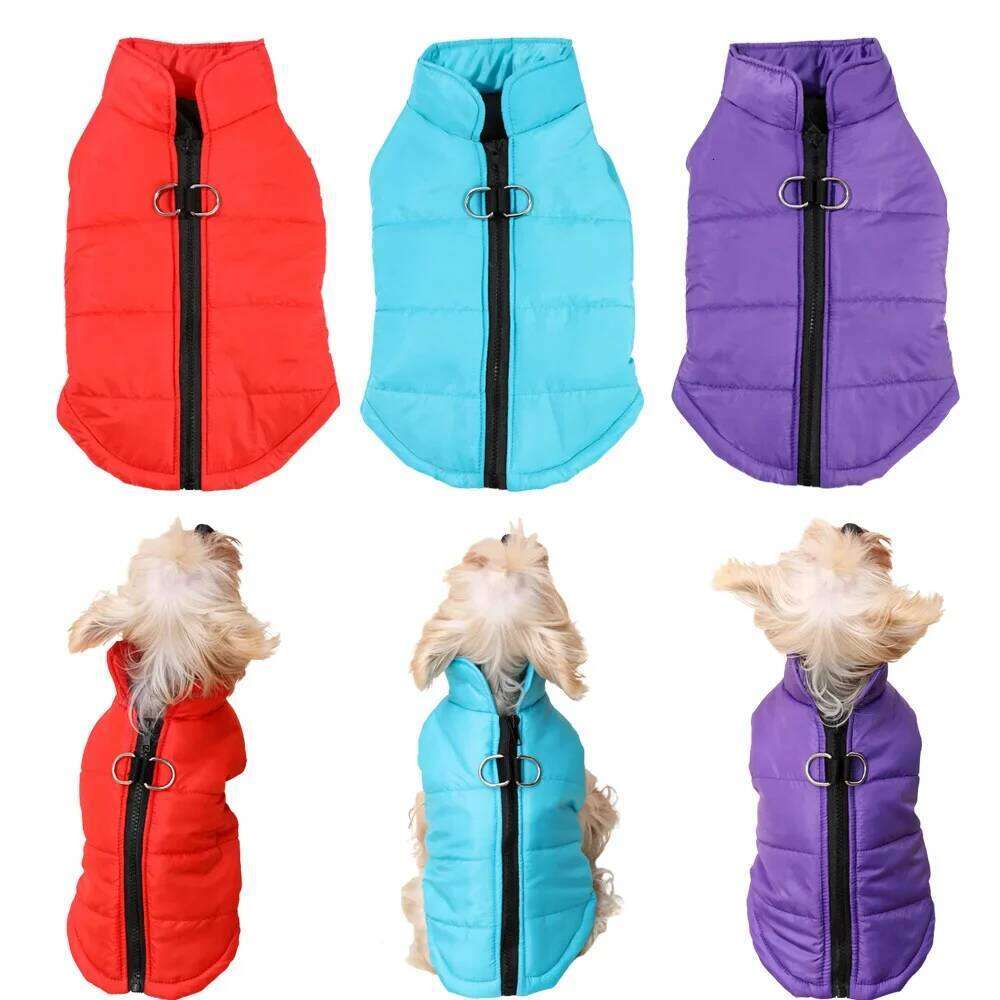 Travel Clothes Pet Dog Outdoor Camping Jacket Coat For Small Medium Dogs Cats Warm Puppy Solid Outfits With D-ring Costumes