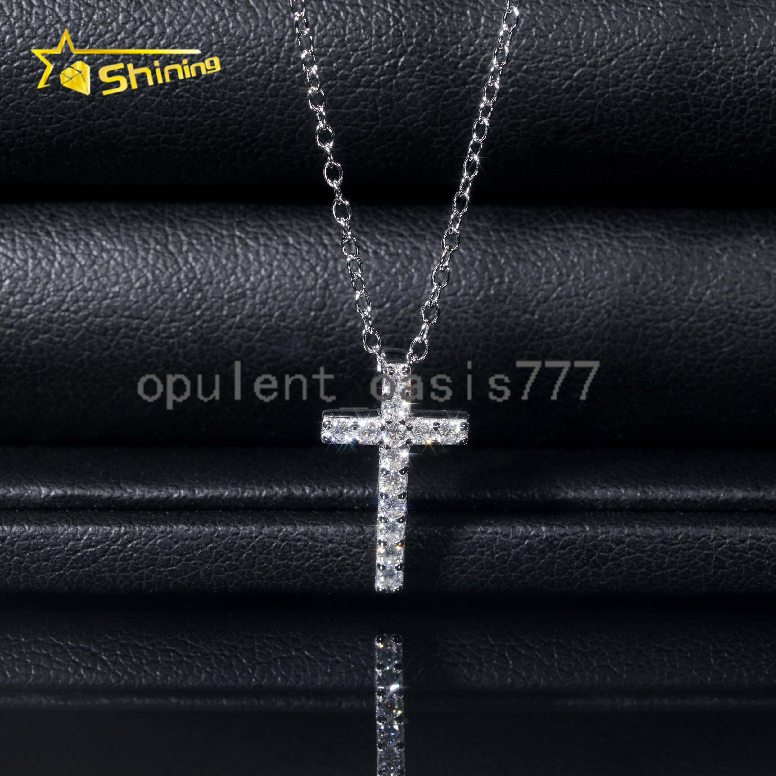 Fast Shipping Hip Hop Jewelry Charms Pendant Sterling Silver Iced Out VVS Moissanite Cross Pendant Necklace for Men Women