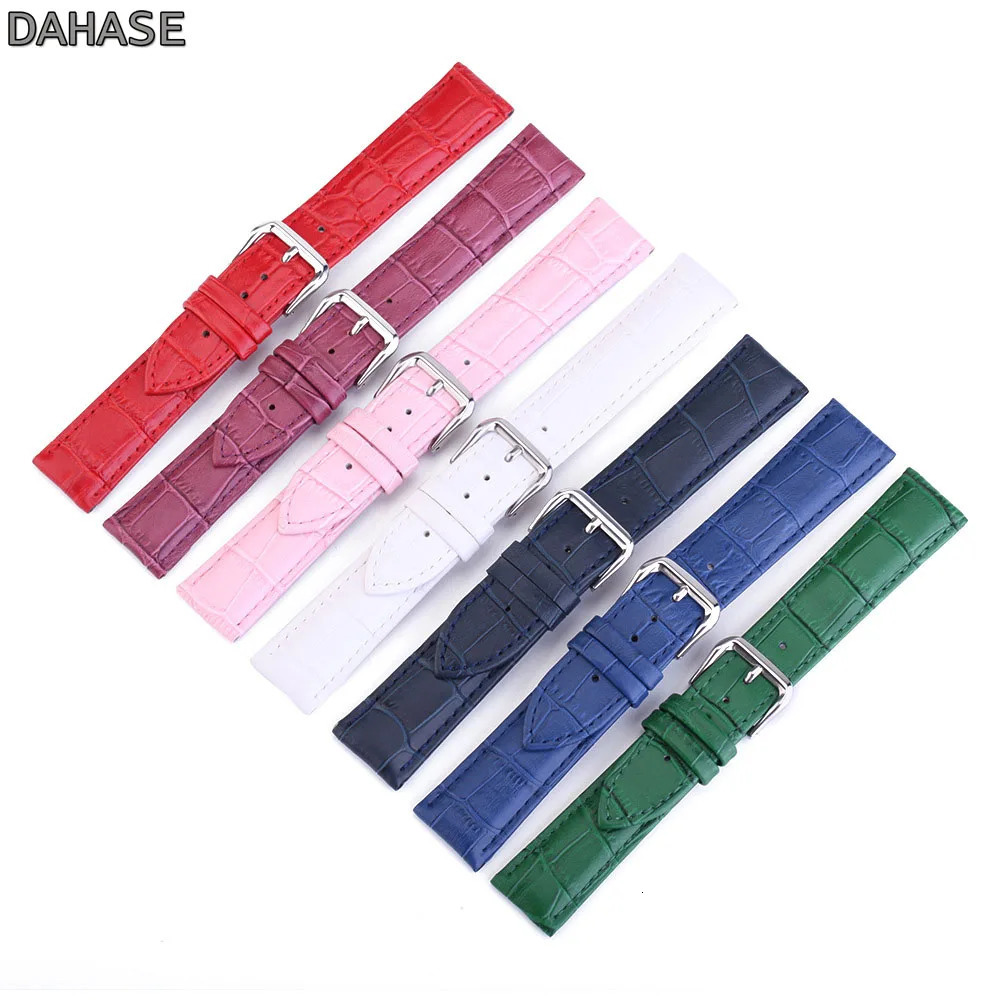 Pattern Genuine Leather Strap Watch Band Watchband 12 13 14 15 16 17 18 19 20 22 24 mm Cow 260318