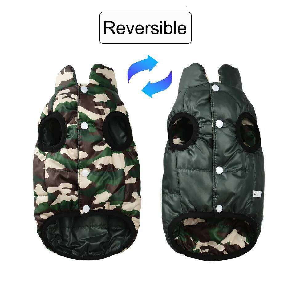 Winter Coat Pet Dog Clothes For Small Medium Dogs Cats Warm Reversible Puppy Costume with Leash Hole Chihuahua Pug Overalls