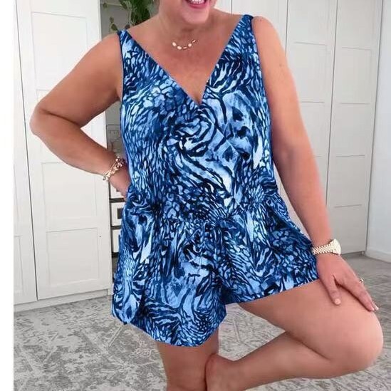 Free Shipping High Value European and American cross-border 2026 summer independent station one-piece Amazon fashion printed plus-size slimming swimsu