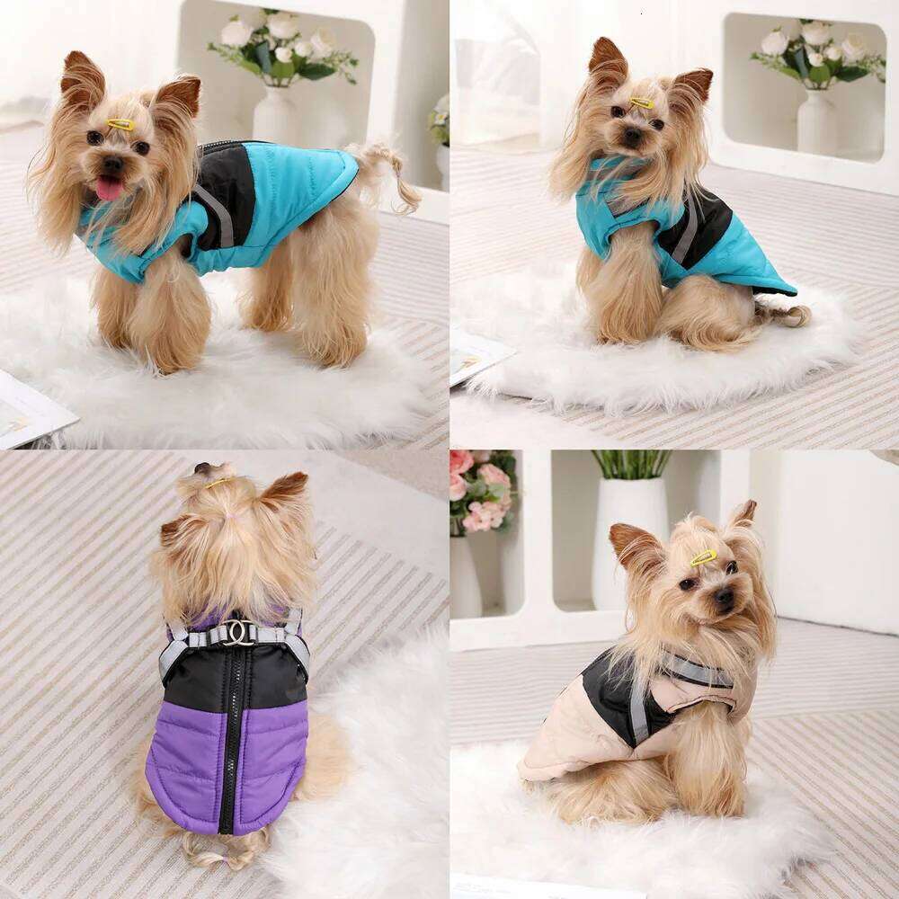 Dog Hiking Jacket For Small Medium Dogs Cats Winter Warm Windproof Clothing with Reflective Puppy Outdoor Camping Coat