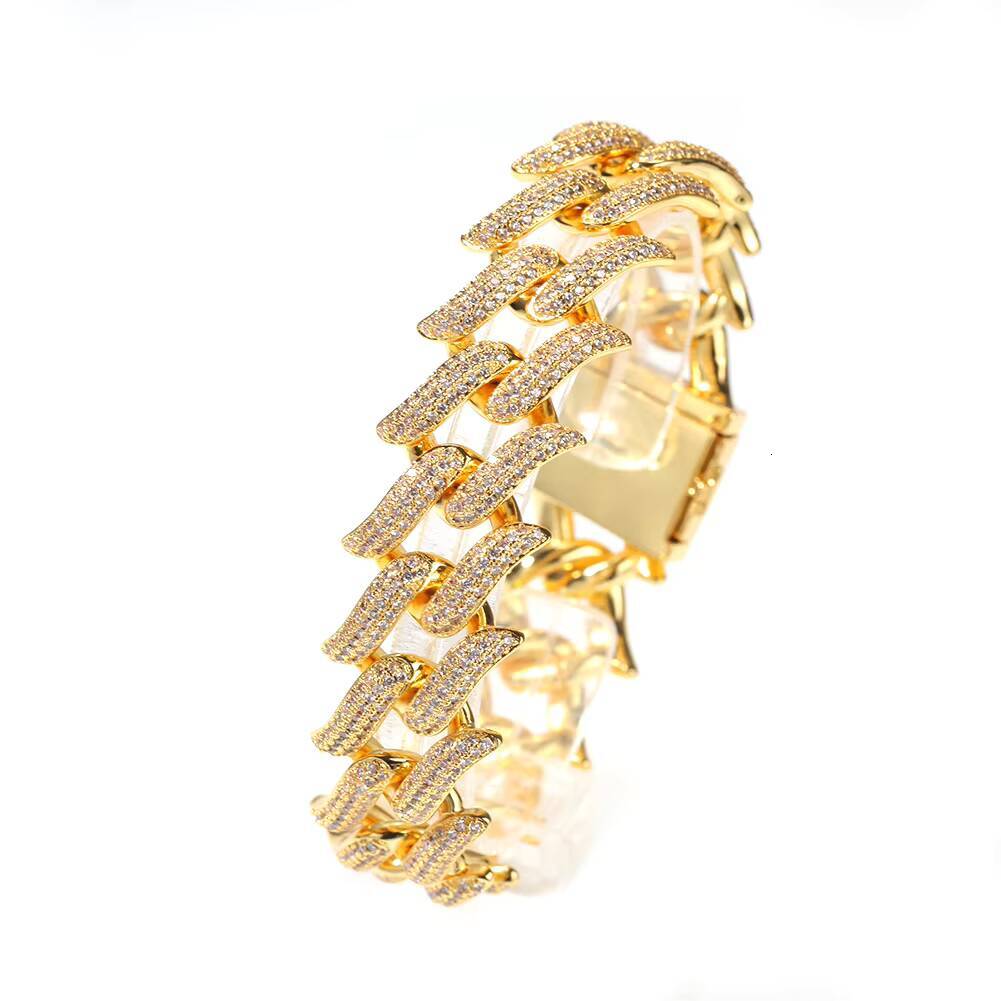 New Thorn Cuban Bracelet Punk Thorn Cuban Link Bracelet 20mm Moissanite Hip-Hop Mens Bracelet Couple