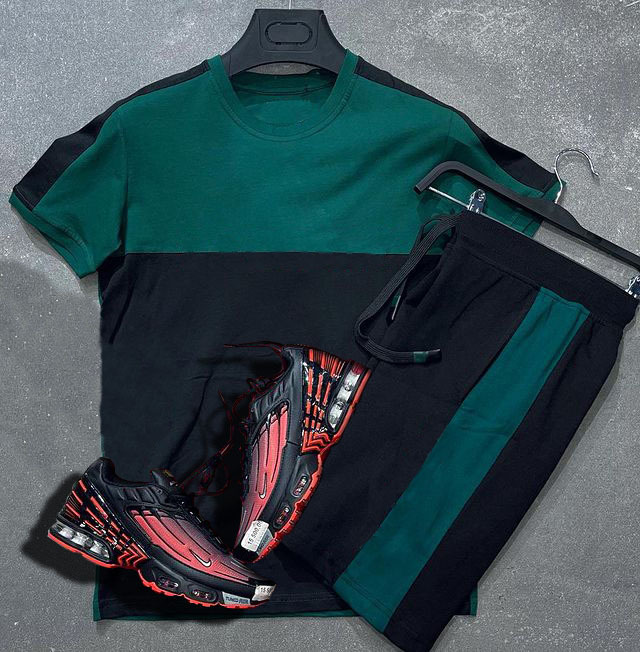 Summer new men's suit sports short-sleeve T-shirt and shorts, casual men's lightweight trendy style, casual and versatile