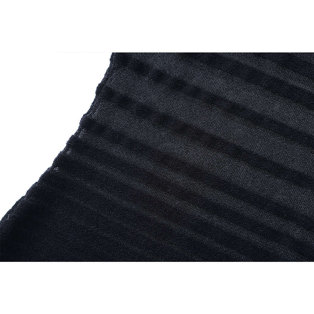 New Spring and Autumn Designer Fashionable and d24 Elegant Fine Yarn Splicing Sexy Long Sleeve Black Knitted Dress