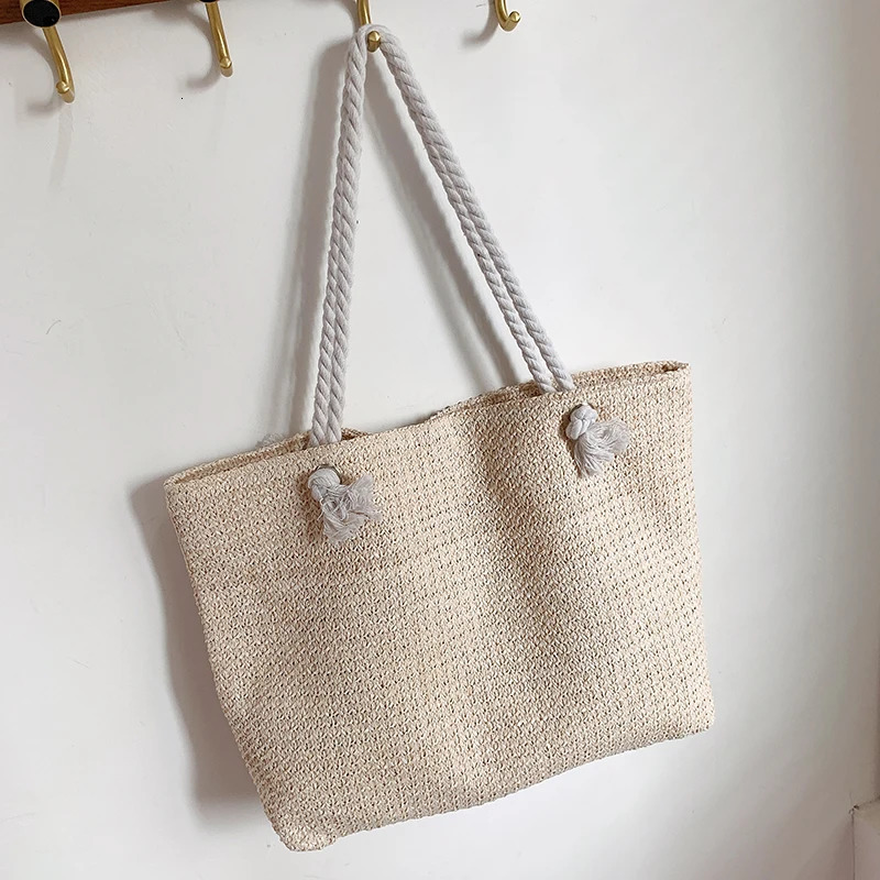 Summer Vacation Handmade Woven Womens Shoulder Bags Fashion Straw Underarm Bag Large Capacity Ladies Handbags260316