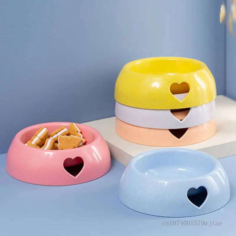 Love Single Bowl for Cat and Dog, Plastic Feeder, Yellow, Pink, Orange, Gray, White, Light Blue, Pet Supplies 26W0330
