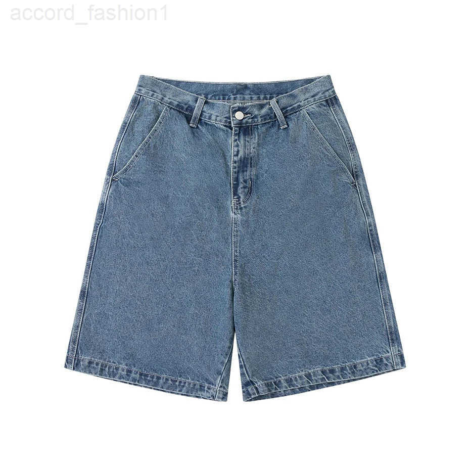 Denim Shorts Mens Summer Casual Loose Blue Jeans Shorts Baggy Harajuku Streetwear Hip Hop Short Pants H260330