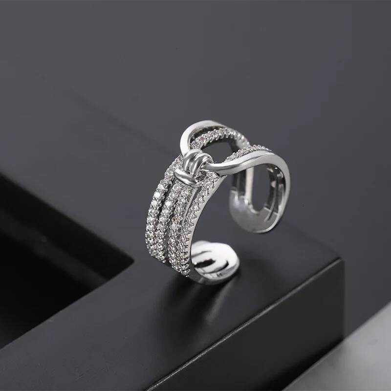 Minimalist And Fashionable Jewelry Ring With Micro Set Zirconia For Women Unique Trendy Geometric And Lightly Luxurious