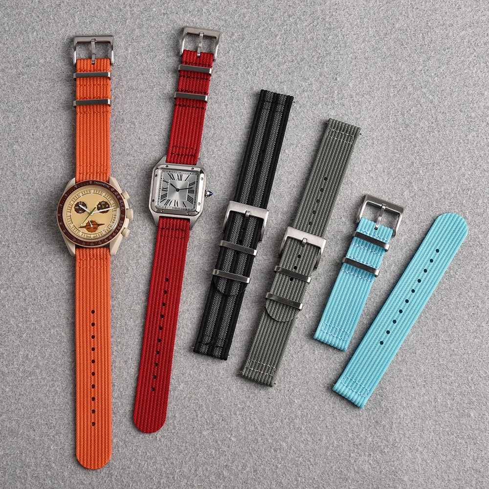 182022mm Ribbed Nylon Watch Band Fabric Qucik Release Strap for Men Women Universal Replace Accessories Military Wristbelt 260318