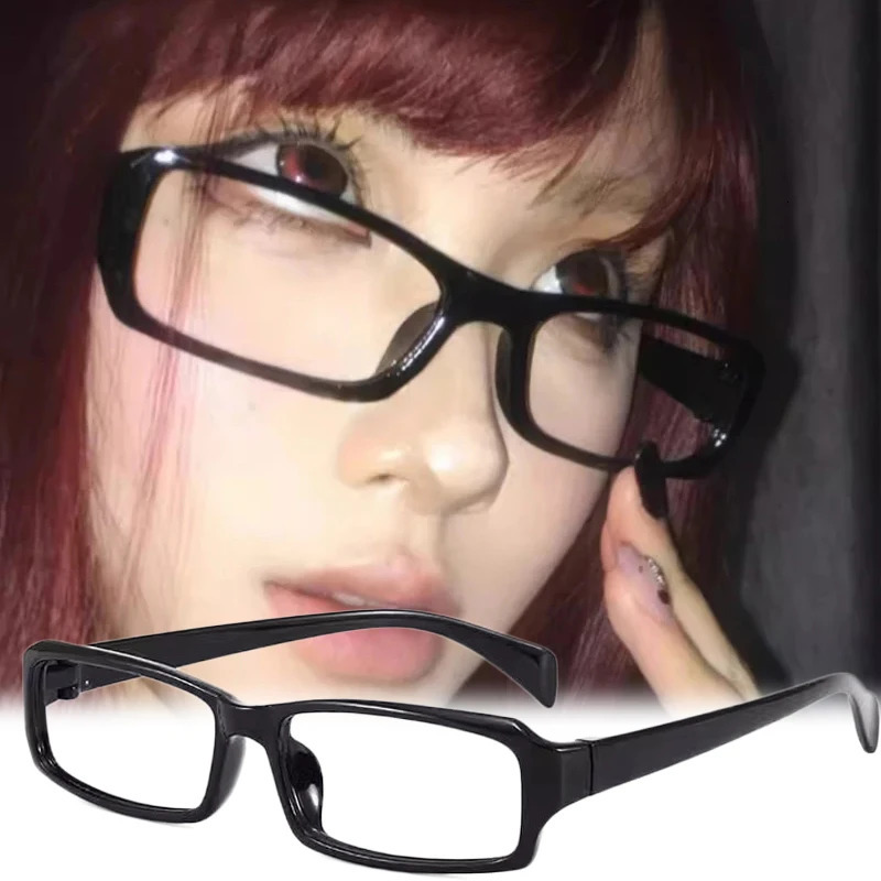 Vintage Style Small Black Square Frame Glasses Y2K Millennium Sweet Cool Spicy Girl Premium Feel Cosplay Pography Eyeglasses 260317