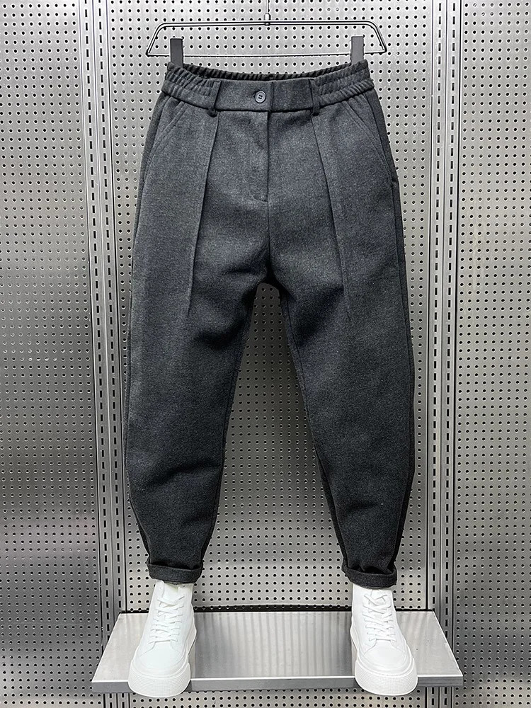 Suit Pants Men Fashion Society Mens Dress Pants Korean Loose Straight Casual Pants Mens Office Formal Trousers Q05 260327