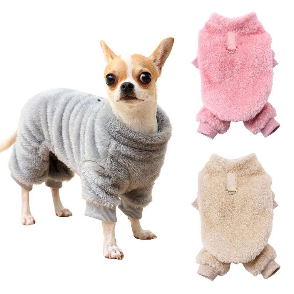 Pet Dog Jumpsuit For Small Medium Dogs Cats Winter Warm Jacket Windproof Soft Fleece Puppy Coat with D-ring Chihuahua Clothing