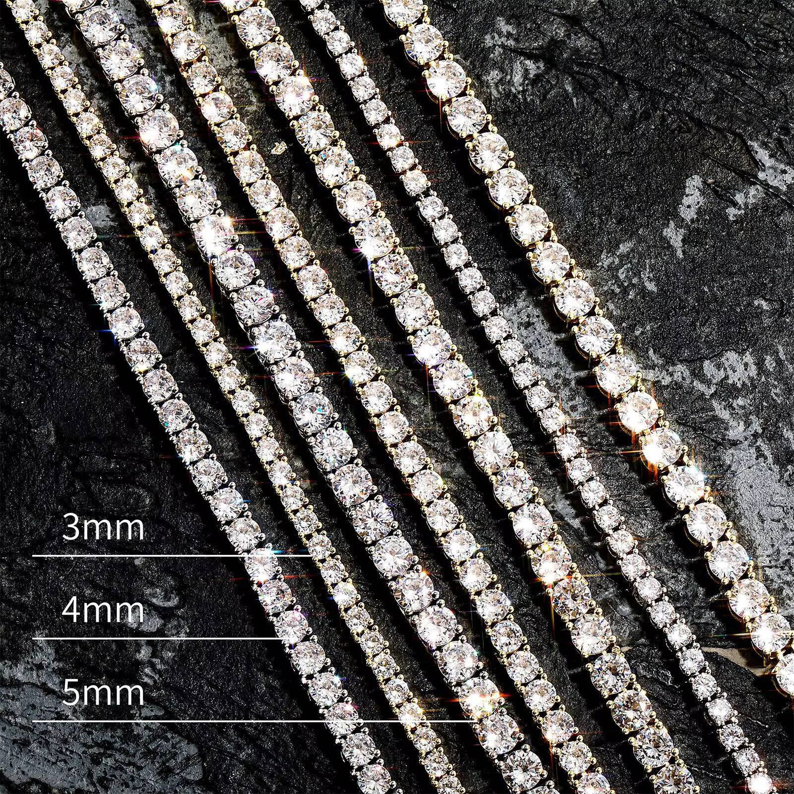 VVS Round Necklace Custom Size Hip Hop Jewelry 925 Sterling Silver Silicon Stone Tennis Chain