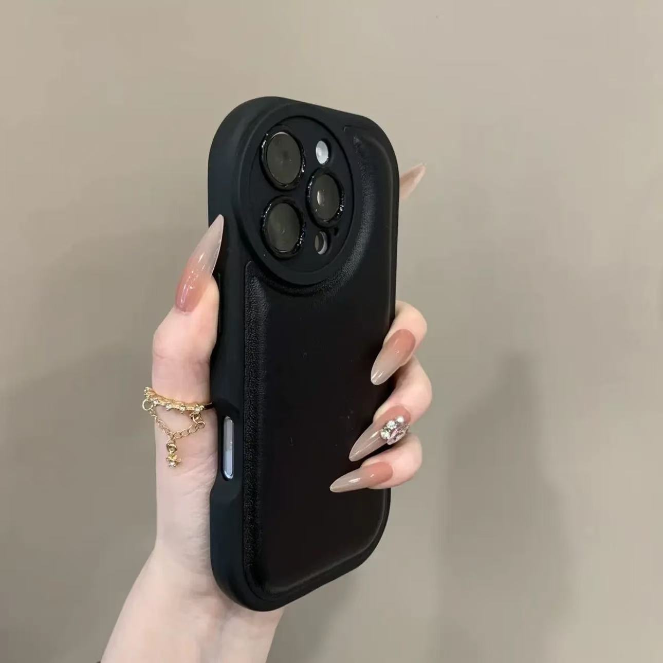 INS Luxury Air Cushion Leather Full Case For iPhone