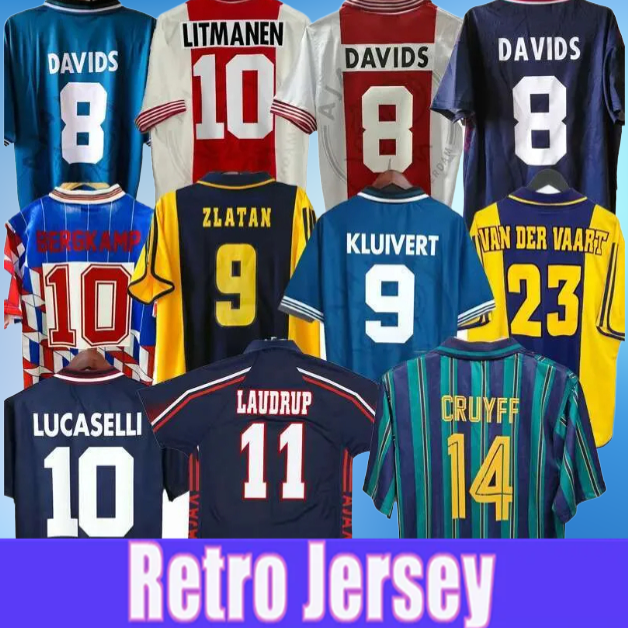89 90 94 95 96 98 00 01 16 17 18 19 LITMANEN KLUIVERT IBRANIMOVIC Ajaox Retro Soccer Jerseys 20 21 22 23 24 VAN DER VAART SEEDORF BERGKAMP RIJKAARD DAVIDS