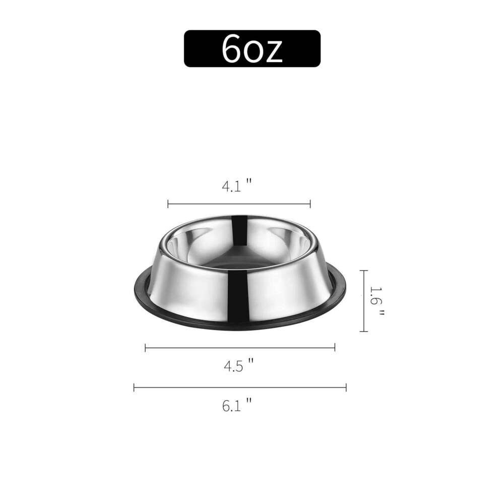FGG Stainless Steel Storage Container Dog Food Water Bottle Pet Bowl Feeder Dish for Small Large Dogs Cats 26W0330