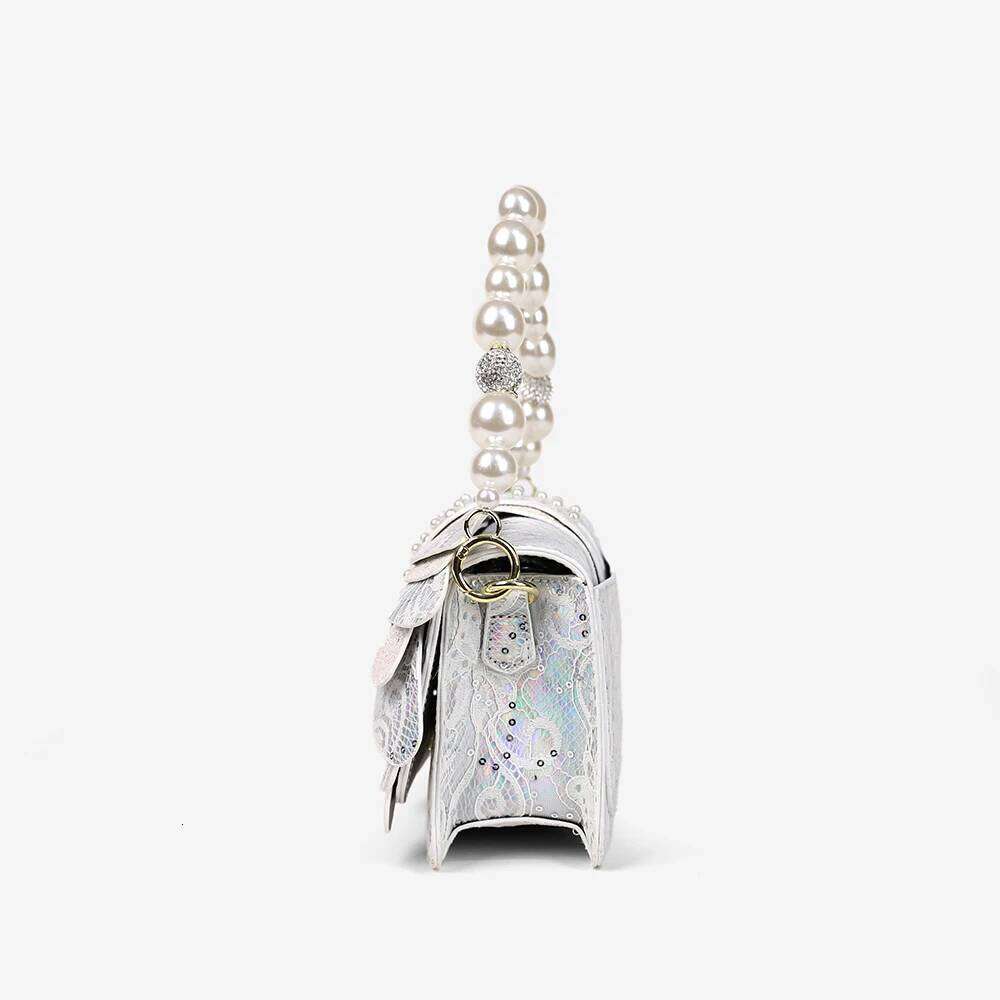 2026 Women's Patterned Winged Handbag With Rivet Design Pearl Chain Single-Shoulder Crossbody Bag Fashionable Niche Style