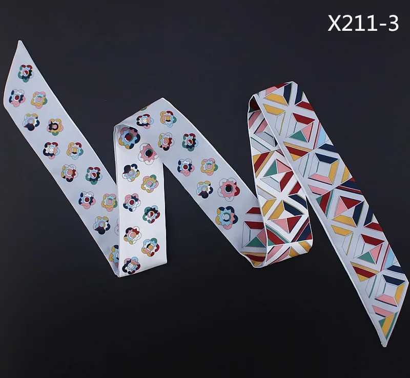 Twill Fabric Wens Scarf 1185cm Silk Slim Neck Wrap Geetric Pattern Soft Cfortable For Work Date Gift X260328