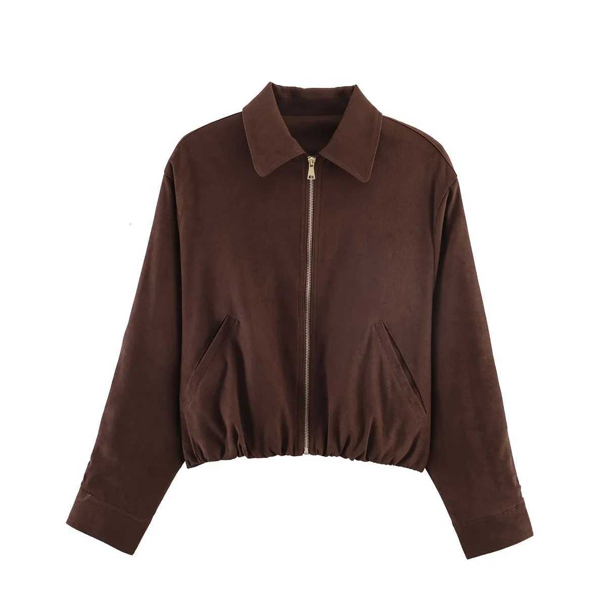 Women Short Jacket 2026 Spring Autumn Suede Fashion Trend Coat Casual New Female Zipper Streetwear Outwear JacketsT260328