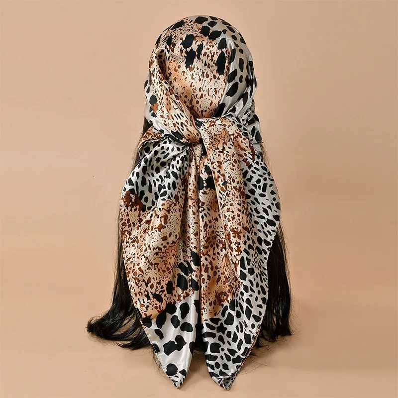 9090cm Leopard Printed Square Scarf Wen Luxury Designers Scarf Fashion Dot band Matte Soft Satin Hair Band Handkerchief X260328