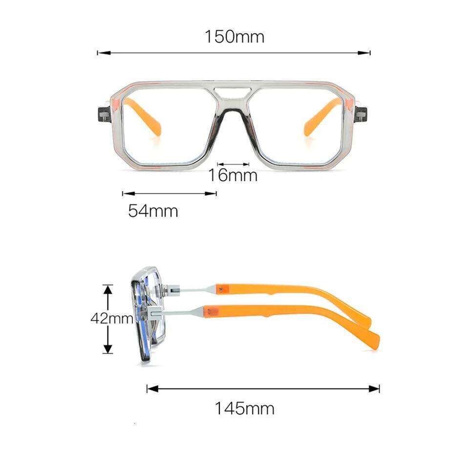 Light Frame Anti Blue Glasses Transparent Black Optical Glasse Women Men Square Eyewear Blocking eyeglasse Spectacle Eyeglasses 26Y0330