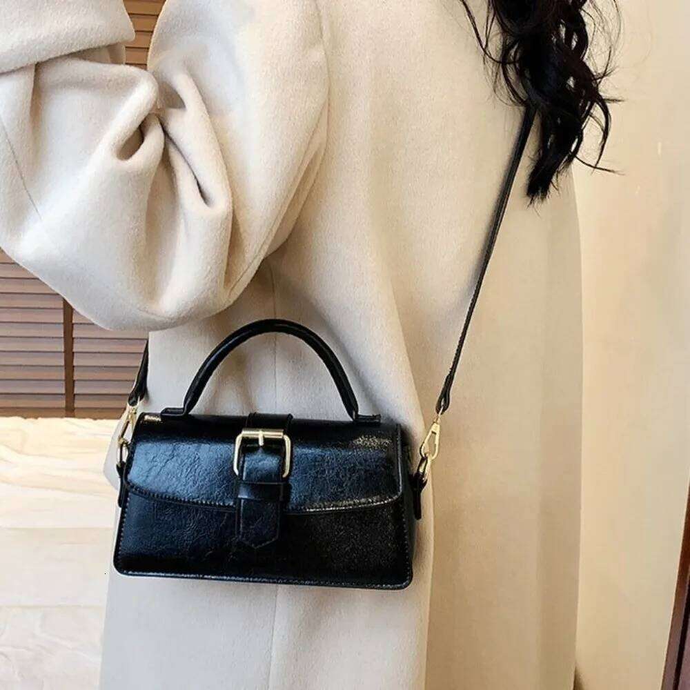 Handbag Crossbody PU Leather Square Korean Underarm Large Capacity Versatile Shoulder Bag Women QIBALIANGPIN