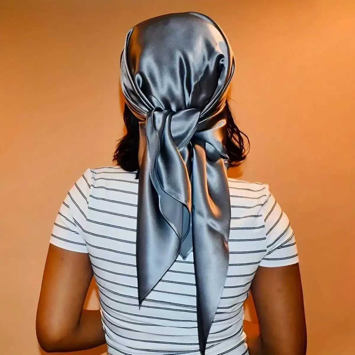 90x90cm Satin Scarf for Women Elegant Square Silk-Like Head Scarf Neck Wrap Classic Luxury Accessory Z260330