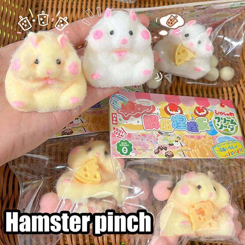 New Cartoon Hamster Pinch Squishy Hand Relax Toy Decompression Squeeze Fidget Sensory Toys For Kids Adults Gift