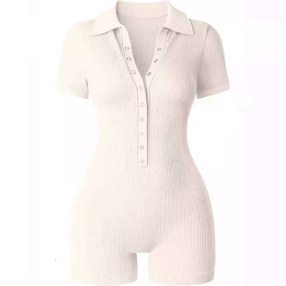 European and American 2026 cross-border women's yoga jumpsuit, ribbed V-neck, elastic waist, sports jumpsuit