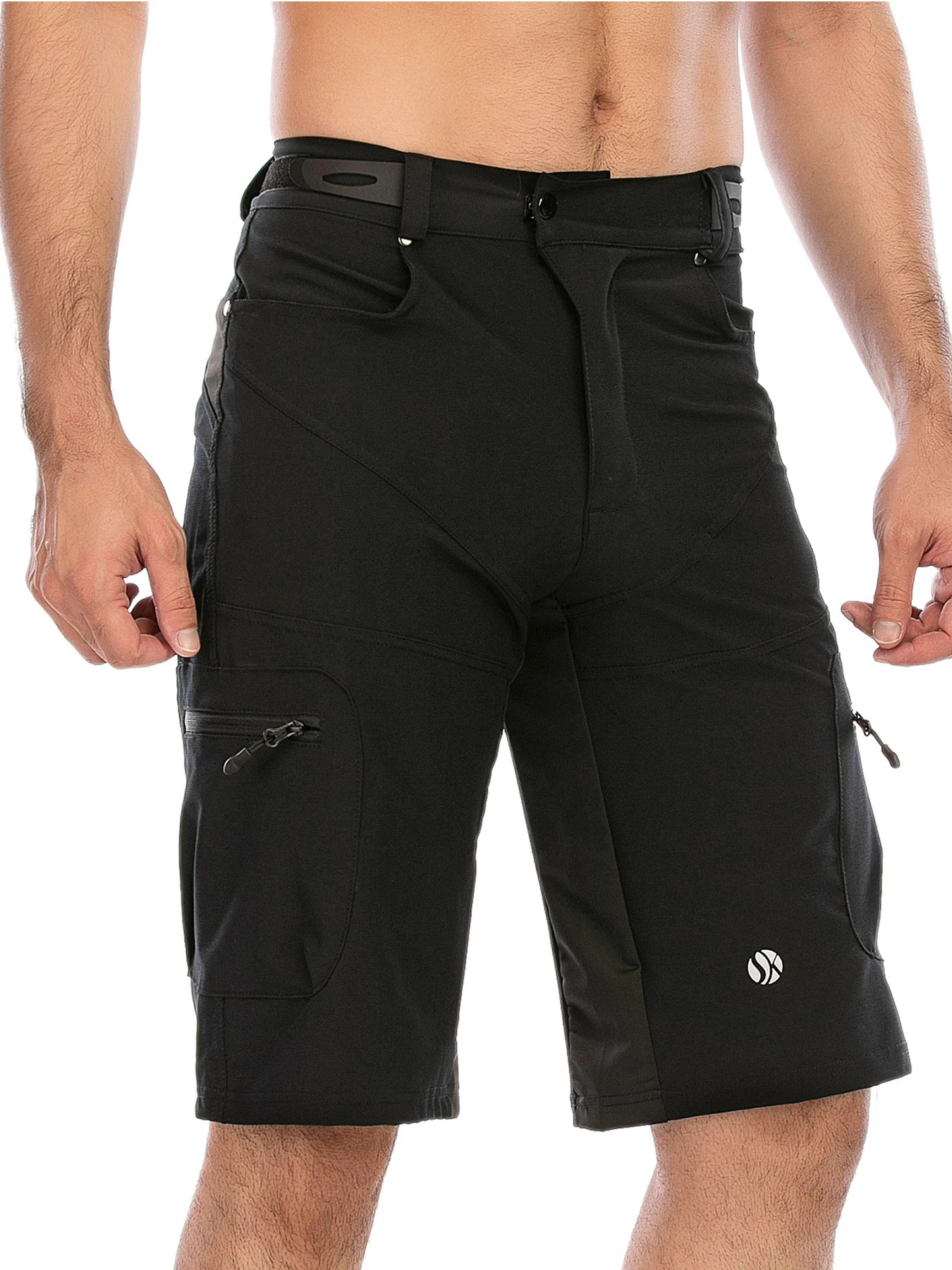 Gym Shorts Man Mountain Bike Shorts Stretch MTB Shorts Quick Dry with Zipper Pocket Suitable for RunningHikingCamping 260327