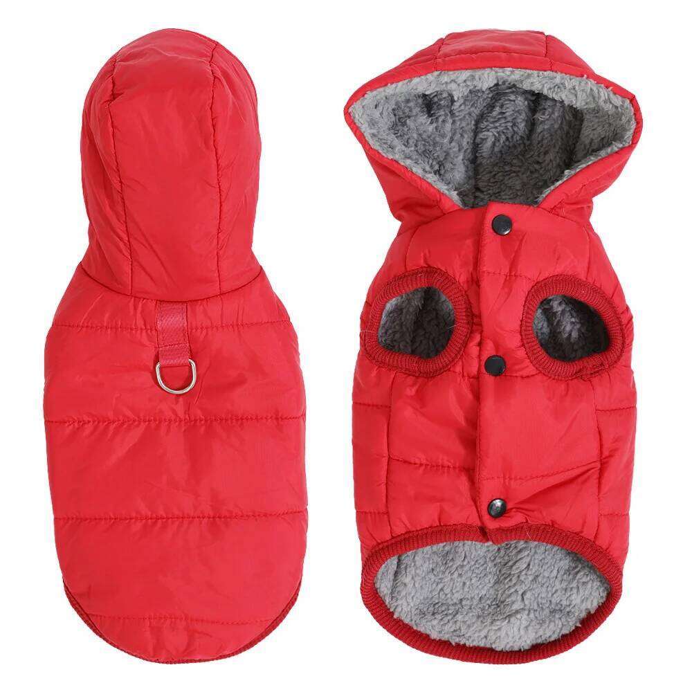 Windproof Hiking Jacket For Small Medium Dogs Cats Hooded Dog Clothes with D-ring Camping Puppy Coat Chihuahua Pug Clothing