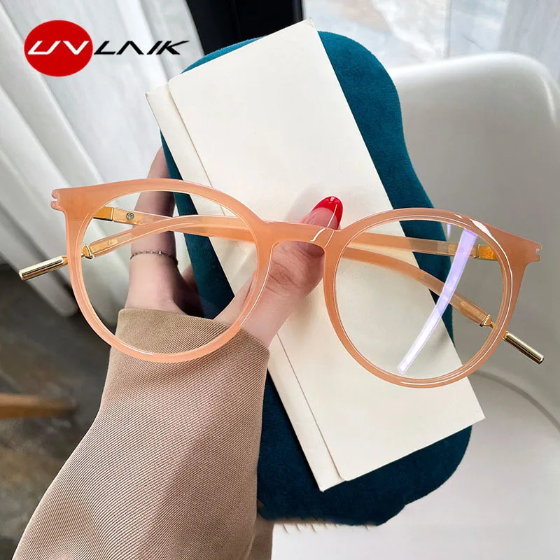 Fashion Round Myopia Optical Glasses Frame Women Vintage Large Eyeglasses Retro Anti Blue Light Computer Eyewear frames 260317