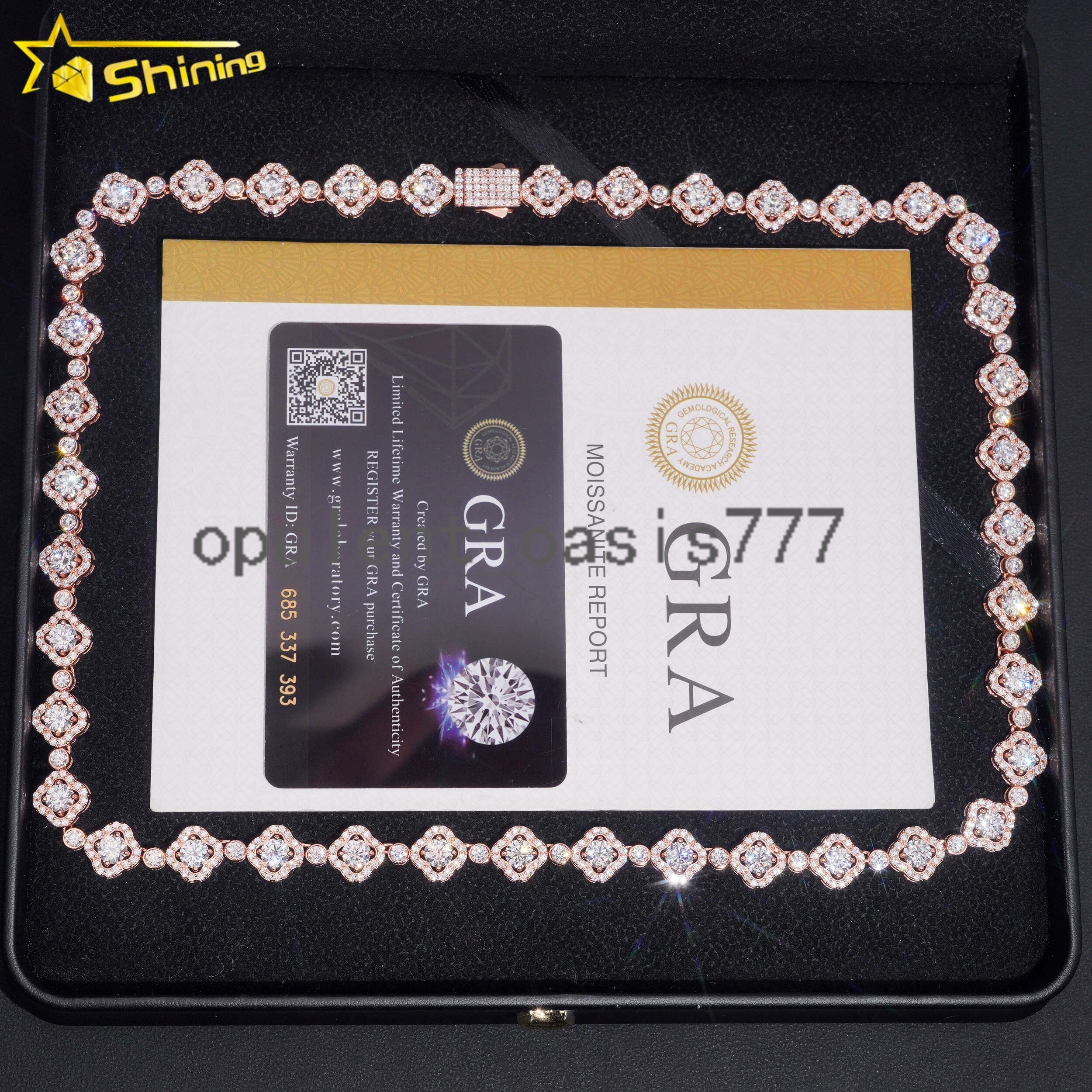 Pass Tester VVS Moissanite Lab Diamond Silver 925 Necklace Hip Hop Iced Out Jewelry Fashion Clover Cuban Link Bracelet Chain