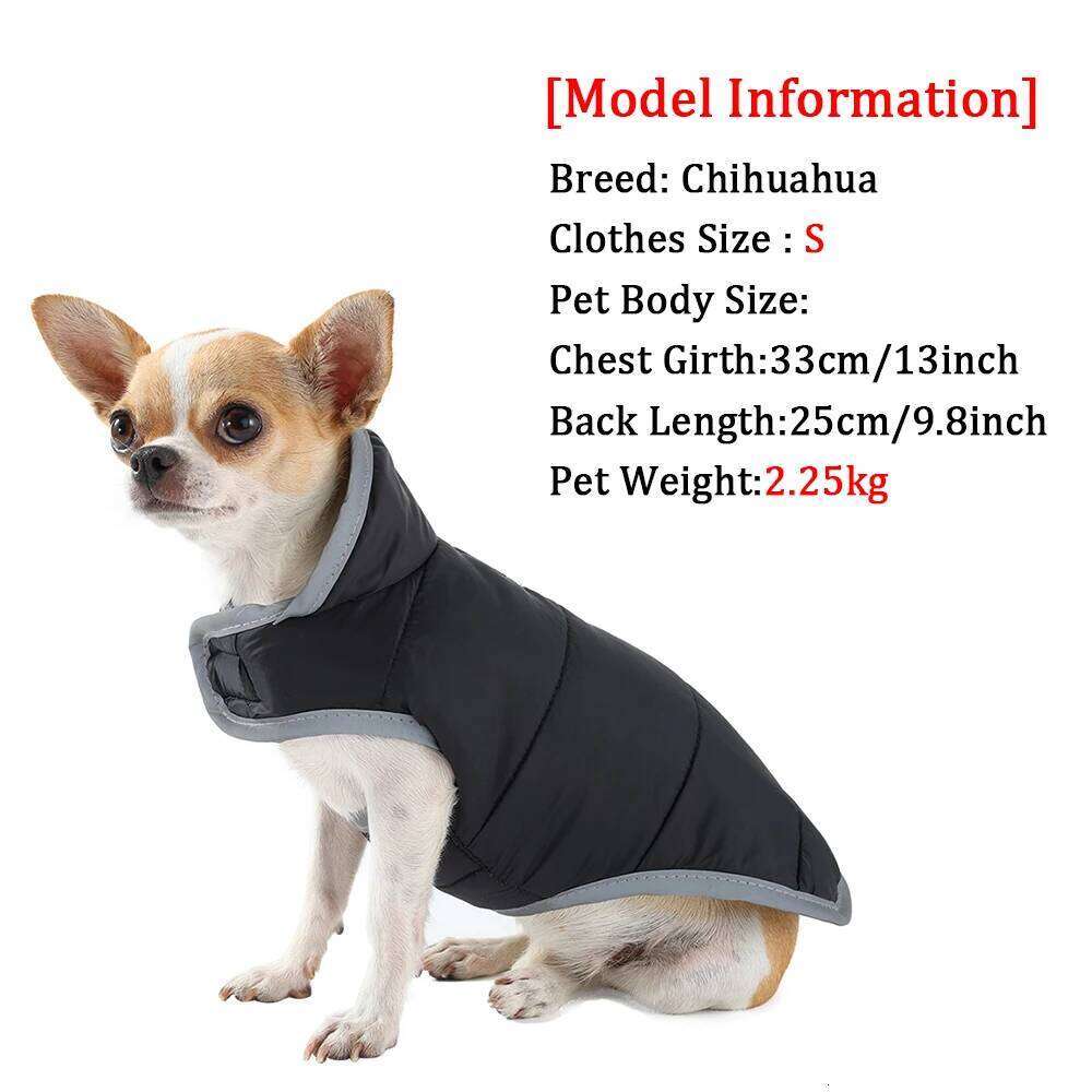 Reversible Clothes For Small Medium Dogs Cats Winter Warm Fleece Dog Jacket Reflective Puppy Clothing Bulldog Pet Costume