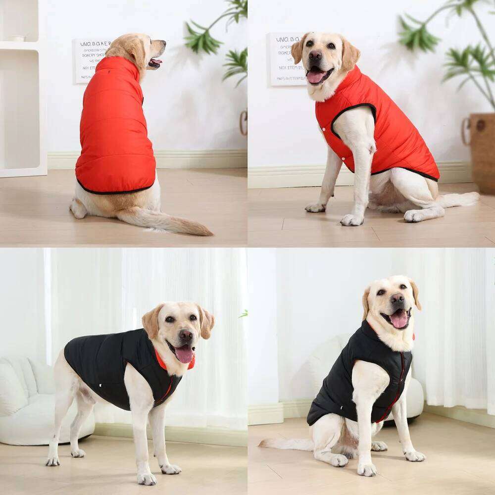 Dog Clothes For Small Large Dogs Cute Reversible Pet Jacket Autumn Warm Fleece Winter Windproof Chihuahua Golden Retriever Coat