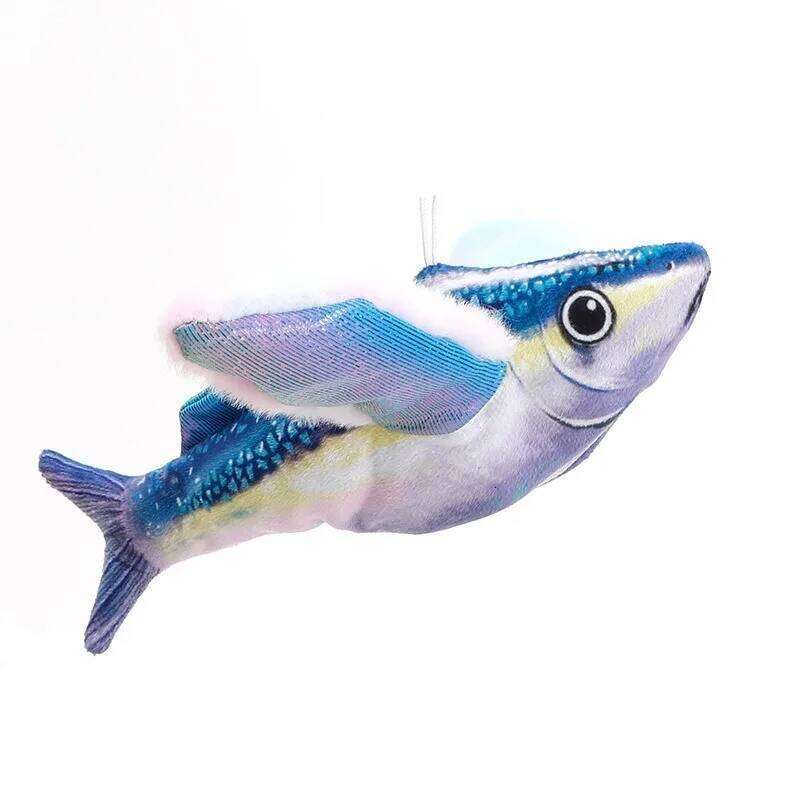Fish Interactive Cat Toys Rechargeable Chirping Flapping Birdno Flying Can Add Catnip Touch Activated Plush Toy