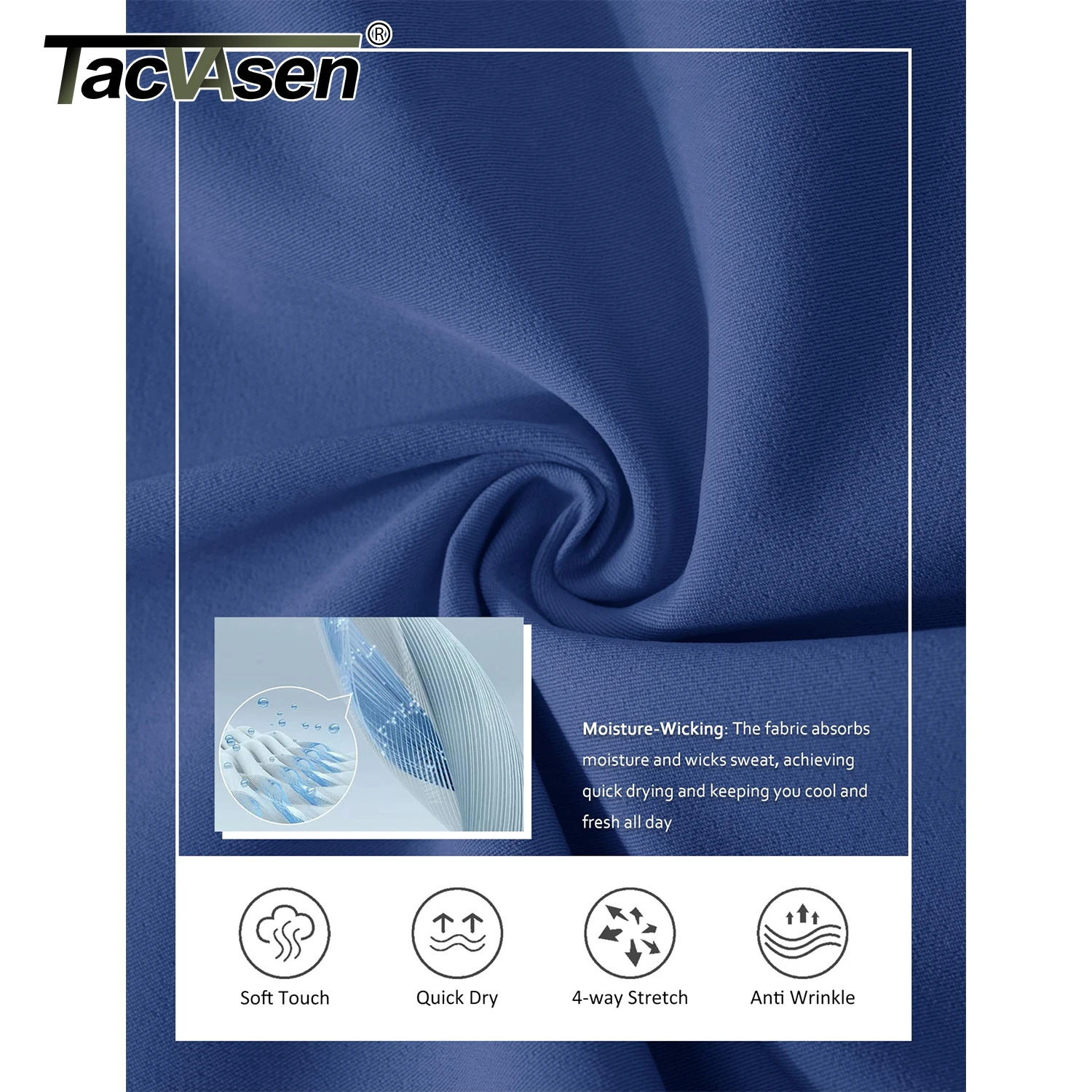TACVASEN Golf Quick Dry Shorts Men Stretch Lighyweight Dress Work Casual Shorts with 4 Pockets Flat Front Hiking Shorts 9 Inch 260327