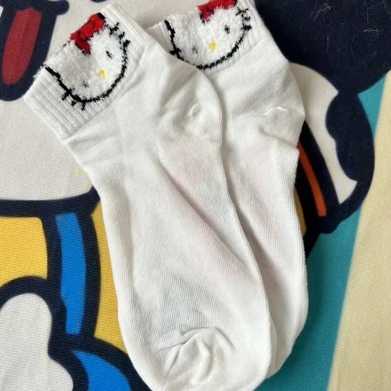 Designer Hello Kitty Cartoon Anime Character Sanrio Socks Women's Adult Simple Fashion Autumn And Winter New Kawaii Warm Socks Wholesale