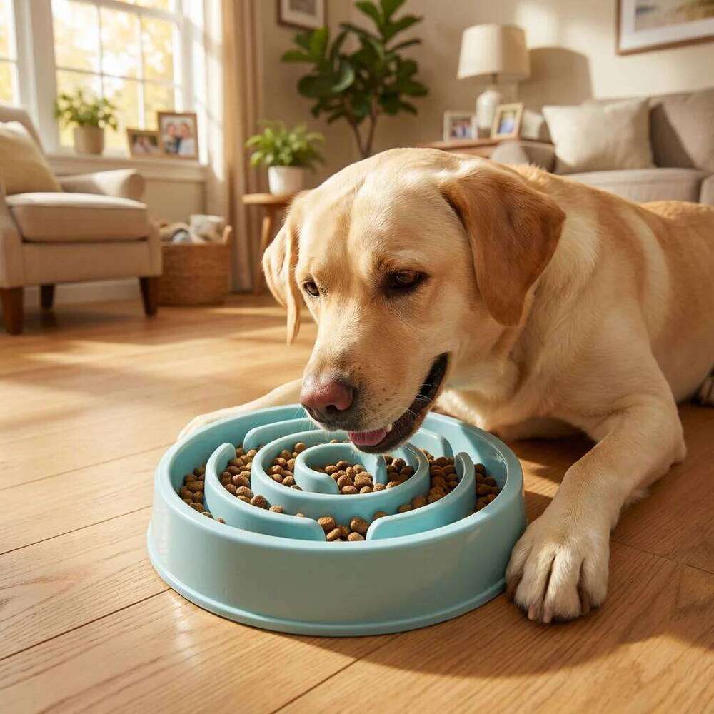 Healthy Eating Slow Feeder Pet Bowl - Non-Slip Maze Design for Dogs Cats, Prevents Bloat & Choking 26W0330