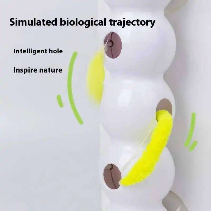 Interactive Intelligent Motion Activated Wack A Worm Post With Tail Automatic Emerging from The Hole Teasing Cat Toy