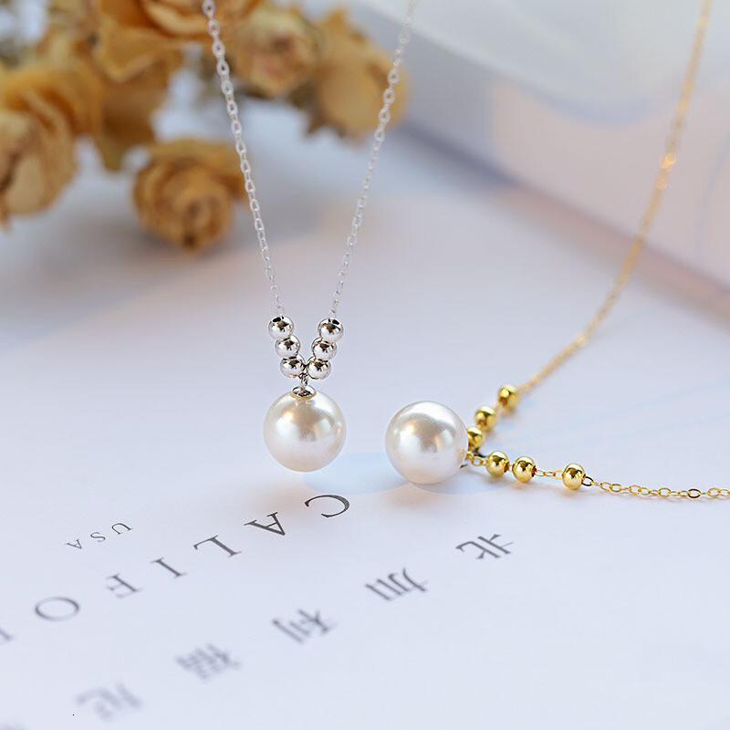 Designer luxury 2026 New Single Pearl Necklace for Women, S925 Sterling Silver, Light Luxury, High-End Clavicle Chain, Niche Design Necklace