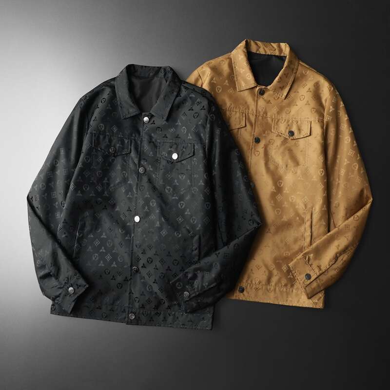 European Collection 2025 New Printed Turn-Down Collar Casual Jacket Jk9033 Spring And Autumn Coat Men's Clothing Asia Size
