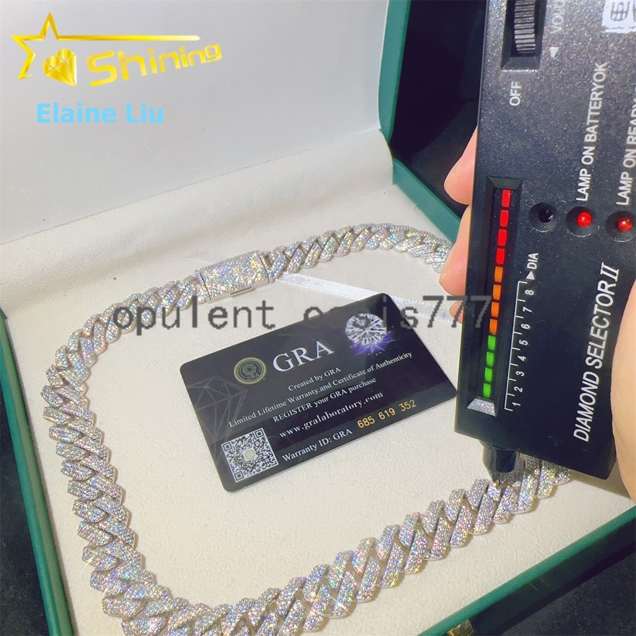 Hip Hop Fine Jewelry Diamond 15MM Iced Out Custom 925 Sterling Silver Moissanite Miami Cuban Link Chain Necklace
