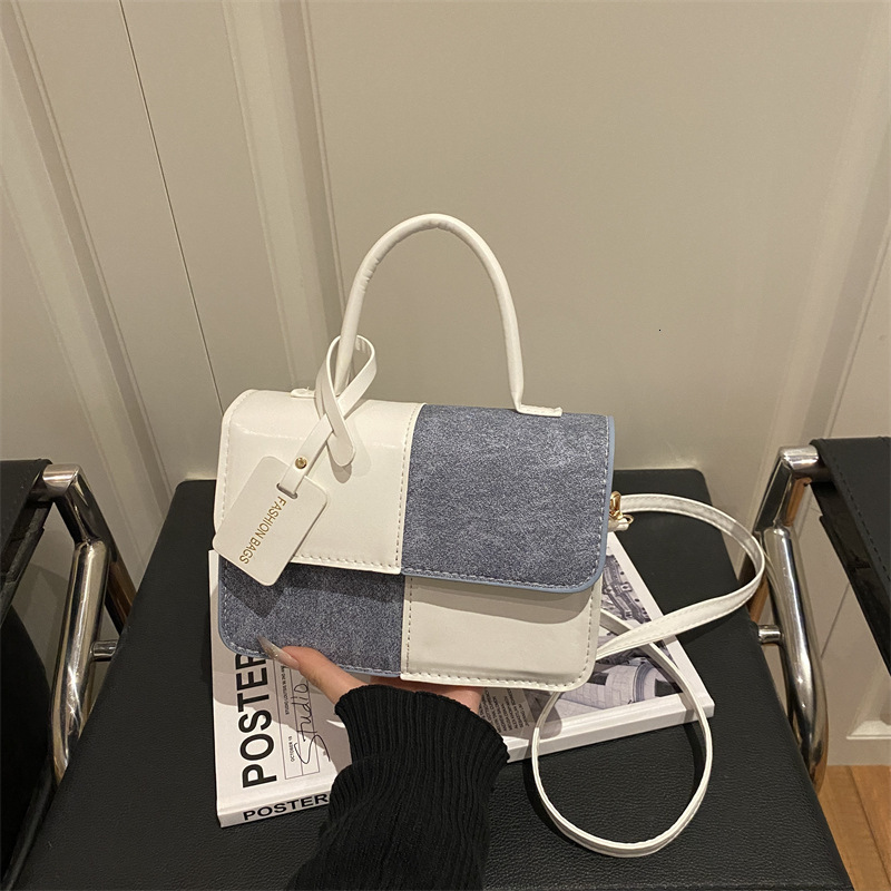 Free Shipping High Value Niche Design Patchwork Color-Block Small Square for Women 2025 New Textured Simple Crossbody Fashion Shoulder Bag