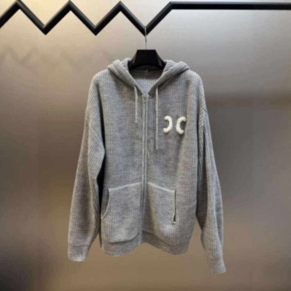 Hooded Knitted Jacket 2026 Autumn/Winter New Model With Letter Embroidery On The Chest, Versatile Wool Sweater For Both Men And Women Qipao Hanfu Silk