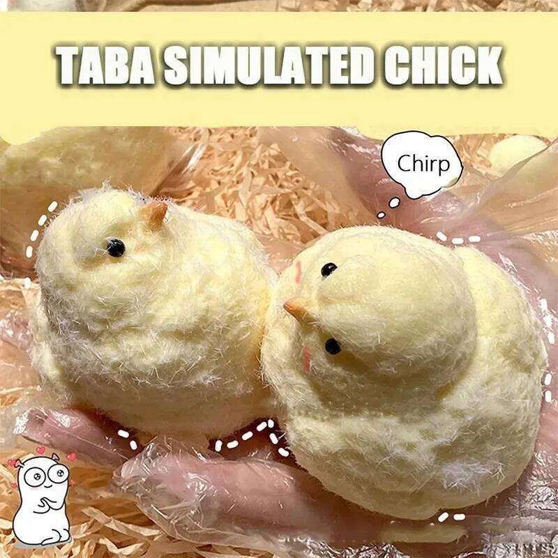 Kawaii Miniature Slow Rebound Squeeze Sticky Handmade TPR Mini Chick Stress Relief Squishy New Fidget Toy