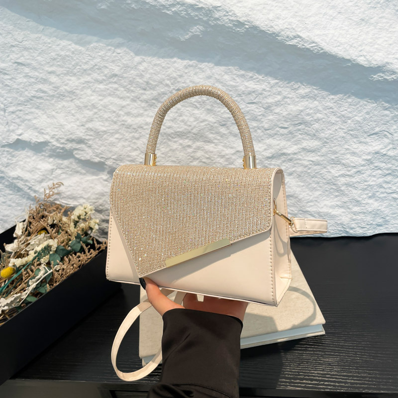 Free Shipping High Value Glitter Splice Handbag for Women Elegant Evening Bag Crossbody Shoulder Bag with Gold Handle