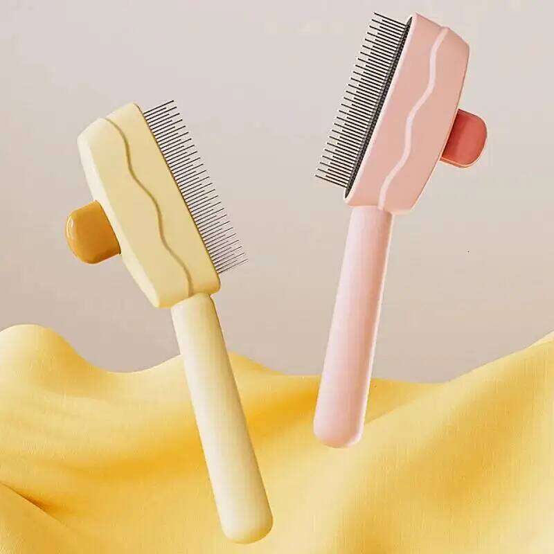 Comb Hair Remover One Button Dogs Self-cleaning Cat Brush Massage Combs Dog Grooming Brushes for Pet Products