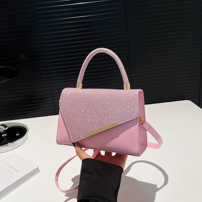 Free Shipping High Value Glitter Splice Handbag for Women Elegant Evening Bag Crossbody Shoulder Bag with Gold Handle